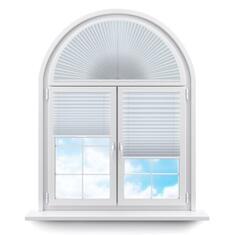 Плиссе арочные (шторы, жалюзи) флаер перл белый